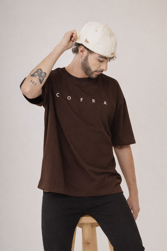 Cofra Focus Tee Chocolate — camiseta edición limitada minimalista hecha en Ecuador, COFRA STUDIO