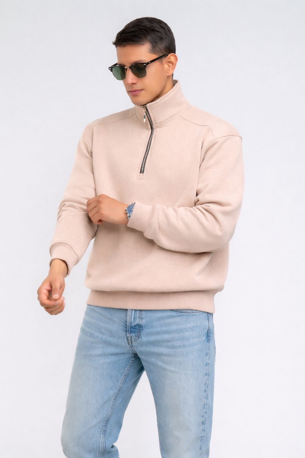 Beatline Jacket Arena — chaqueta minimalista algodón 315GSM hecha en Ecuador, COFRA STUDIO