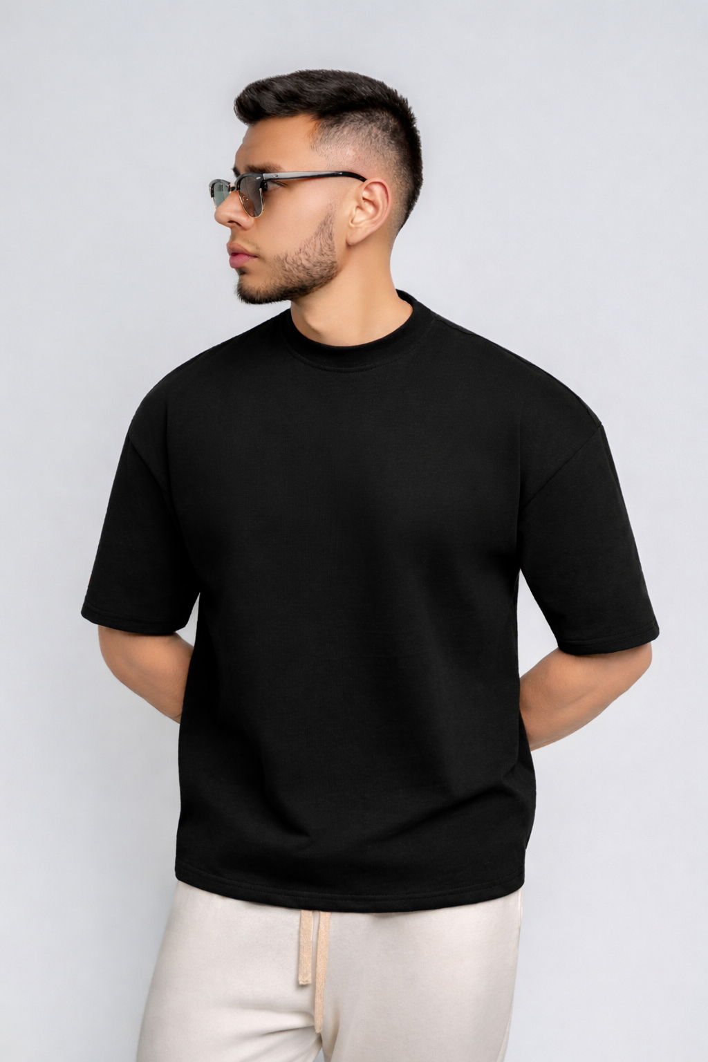 Tempo Tee Black — camiseta oversize algodón 260GSM hecha en Ecuador, COFRA STUDIO
