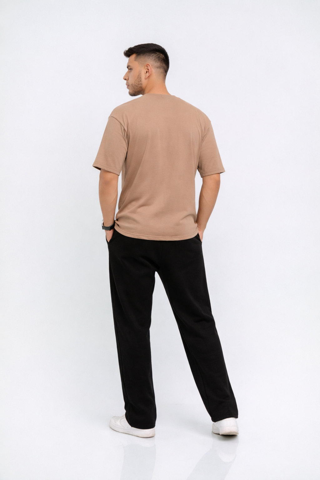 Tempo Tee Camel — camiseta oversize algodón 260GSM hecha en Ecuador, COFRA STUDIO