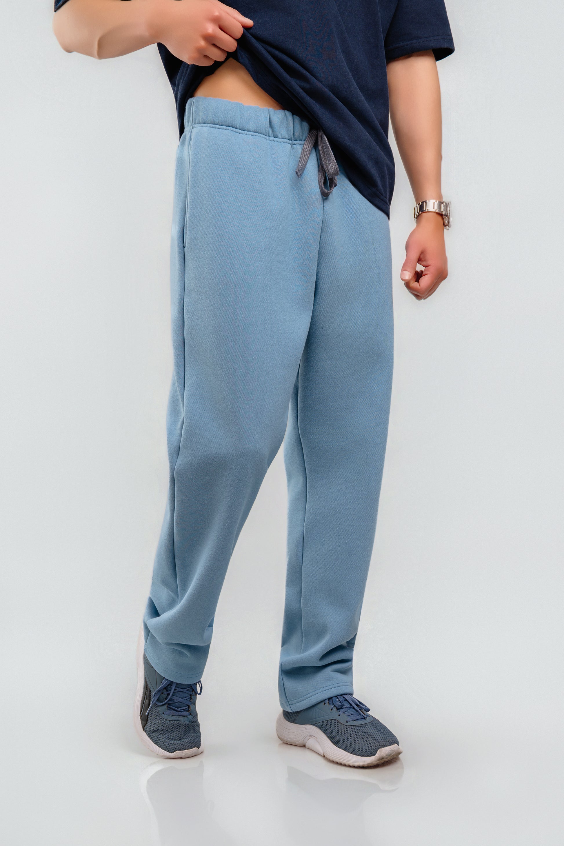 Beatline Pant Faded Denim — pantalón casual minimalista algodón hecho en Ecuador, COFRA STUDIO